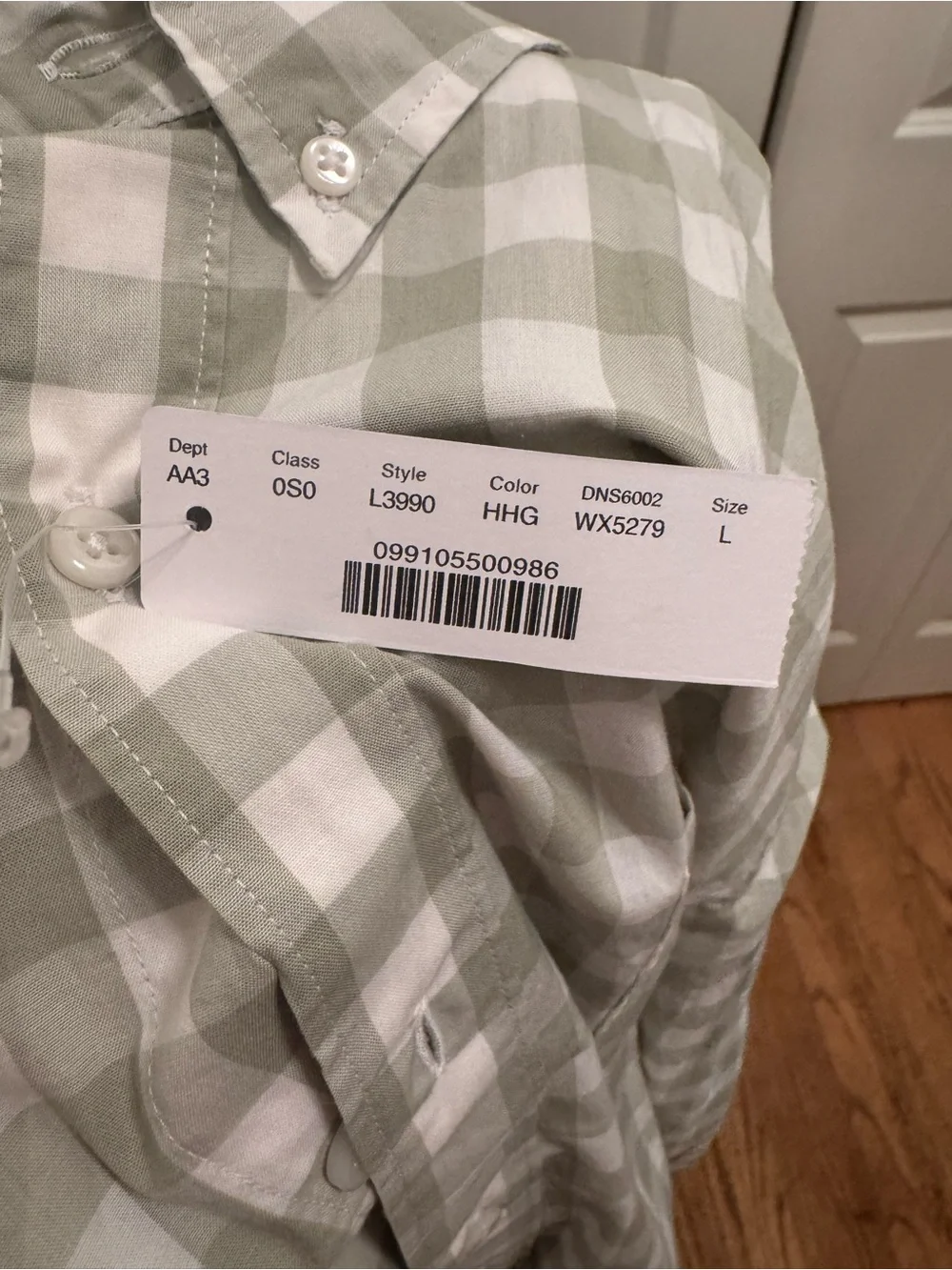 J Crew Men’s Slim Secret Wash Shirting Long Sleeve Button Up Shirt White Green L